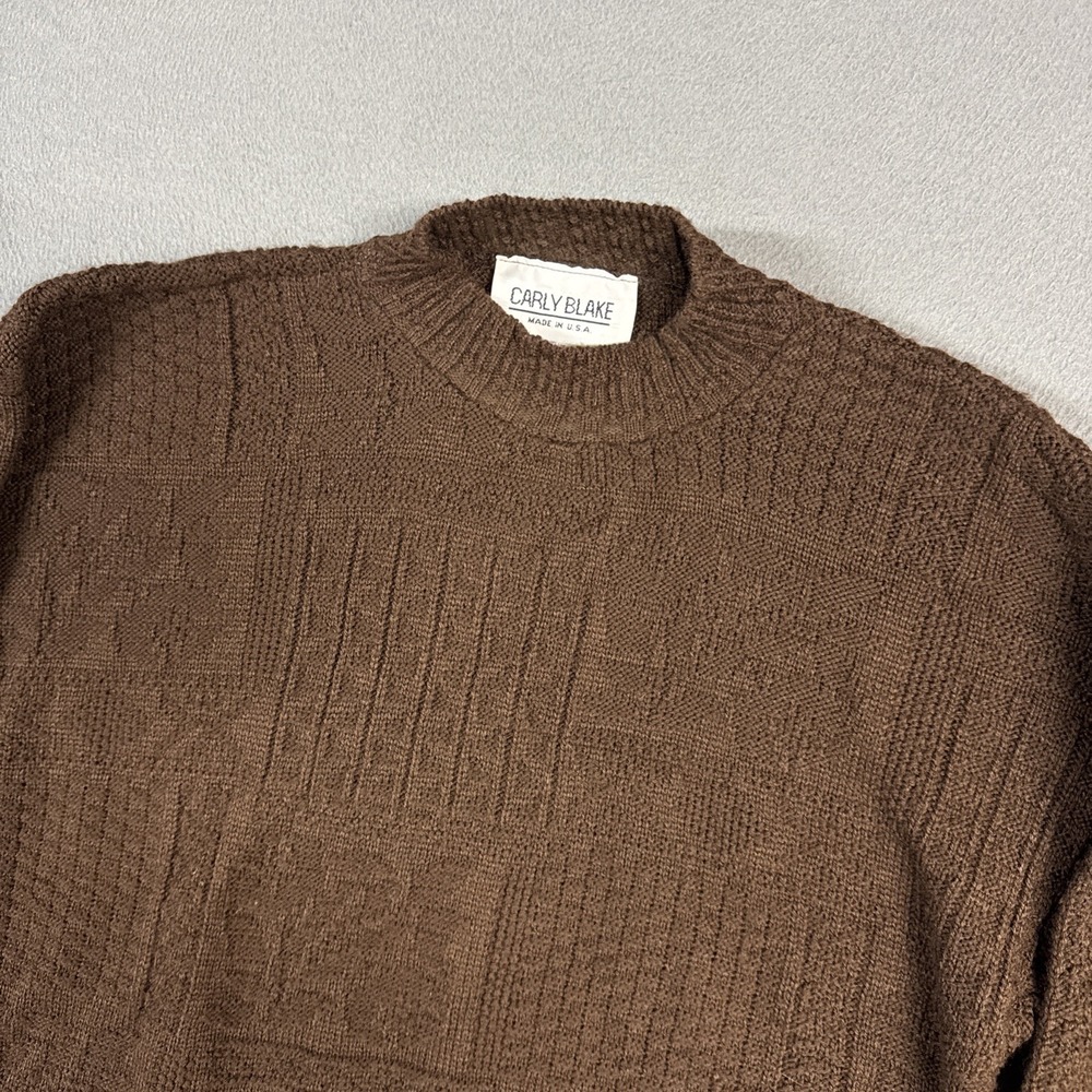 Carly Blake Sweater Womens Medium Brown Pullover Acrylic USA Made Vintage
